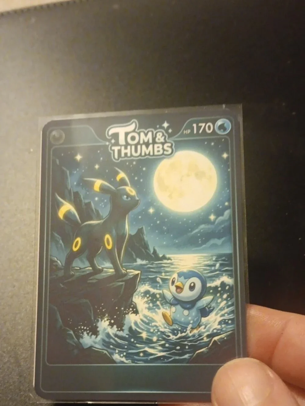 Pokemon Gold and Black Ancient-Style Holographic  Card